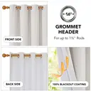 Deconovo Lot de 2 rideaux occultants aspect lin avec oeillets 132 x 214 x 8 cm - Blanc ivoire image 5