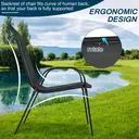 4pcs Gartenstühle Stapelstuhl Camping Hochlehner Terrassenstuhl Textilene Stahlgestell für Gärten Balkone Restaurants 150 kg Belastbar 54 x 69 x 93cm Schwarz Schwarz image 6
