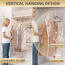 TAILI Sacs de rangement sous vide suspendus économiseurs d'espace pour vêtements, costumes et vestes, organiseurs d'armoire, 6 pièces Jumbo Transparent image 3