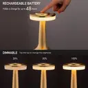 Lampe de table sans fil, lampe de bureau LED portable, éclairage d’ambiance de bureau, veilleuse avec intensité variable et n image 3