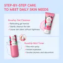 Quiyum Kit de soins à la rose musquée (9 pièces) - Nettoyant visage 50 g, Sérum 30 ml, Crème contour des yeux 20 g, Crème pour le visage 50 g, Crème anti-couches 30 g, avec pinces à cheveux, bandeau pour cheveux, éponge pour le visage, cadeau pour la Fête des Femmes image 6