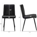 CLIPOP PU Dining Chairs Set of 2 Upholstered Kitchen Chairs with Backrest and Sturdy Metal Legs, Lounge Reception Counter Chair for Home Dining Living Room Bedroom Restaurant (2, Black) image 2