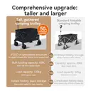 ochama Collapsible Compact Camping Wagon 200L Black, Extra Large & High Capacity, 400L Stackable Capacity, Dual Brake Off-Road Wheels, Space-Saving Storage, For Camping, Picnics, Vending & Moving image 1
