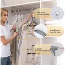 TAILI Sacs de rangement sous vide suspendus économiseurs d'espace pour vêtements, costumes et vestes, organiseurs d'armoire, 6 pièces Jumbo Transparent image 6