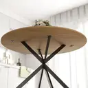 HOMCOM Table à manger ronde pour 4 personnes table de cuisine 120 cm style industriel avec plateau aspect bois et piètement croisé en acier, chêne image 4