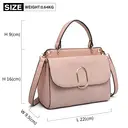 Miss Lulu Suede PU Leather Shoulder Bag, Top Handle Crossbody Purse, Elegant Saddle Handbag for Work Wedding Evening Daily pink image 4