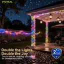 Vivreal Solar-Lichterkette aus Kupferdraht, 2er-Set, 8 m (26 ft), 80 LEDs, mehrfarbig, wasserdicht, für den Außenbereich, Garten, Terrasse und Feiertagsdeko, Neujahr-Angebot, Top-Geschenkideen image 4