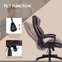 Vinsetto Office Chair with 6-Point Maaasge, PU Leather Computer Desk Chair with Padded Seat and Armrest, Tilt Function for Home, Brown image 4