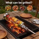 Huacan Panier de barbecue circulant amovible en acier inoxydable, outil de barbecue fumé, portable pour l'extérieur, 1 pièce image 6