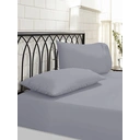 NightComfort Fitted Sheet Non Iron Polycotton Deep Fit 45cm Cool Grey Double image 0