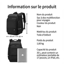 ochama Sac à Dos Sport TANK - Grande Capacité 35L, Ouverture à 180°, Pour Voyage d’Affaires, Randonnée, Gym, École, Sac pour Ordinateur, Noir image 7