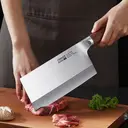 COOKER KING Hachoir de cuisine en acier inoxydable forgé japonais et manche en bois image 2