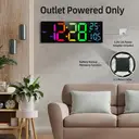 HATITANG PH-01 16" Digital Wall Clock Black image 3
