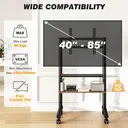 5Rcom Mobile TV Stand with Wheels for 40-85 Inch TVs,60kg Load Capacity,Max VESA 600x400mm image 5