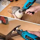 Tilswall 160W Multifunktionswerkzeug mit 6 variablen Geschwindigkeiten 8000-33000 U/min, 160W Rotary-Werkzeug-Set zum Gravieren, Bohren, Schneiden, Schleifen, Polieren, Schärfen (145 Zubehörteile), der perfekte Partner für Ihren 3D-Drucker für eine glatte Oberfläche image 6