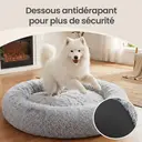 SONGMICS Panier pour chien en peluche en forme d’anneau avec housse amovible lavable gris clair - 140 x 20 cm image 6