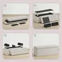 Ochama x SONGMICS Foldable Storage Ottoman Cube with Hidden Compartment, Small Footrest for Living Room, Bedroom or Entryway, White image 7