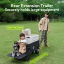 ochama Outdoor Camping Cart, Foldable Storage Camp Cart, Small Trolley for Picnic, Stall & Travel, Rear-Opening Trailer, Black, Rear-Openable, 150L image 1