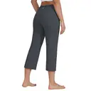 Willit Women's Yoga Capris Pants High Waist Straight Leg Athletic Exercise Workout Capris 21" Deep Gray L image 2