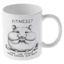 Alphynix 1 Mug blanc 33cl avec jeu de mots "Fitness : un cookie entier dans ma bouche" et hamster mignon, cadeau de Noël ou Thanksgiving spirituel pour gourmets,Le cadeau de la saint-valentin, cadeau d’anniversaire image 3