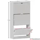Vida Designs Shoe Cabinet 3 Doors White image 9