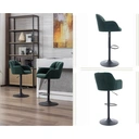 CHAIRUS Lot de 2 tabourets de bar pivotants en velours, tabourets de cuisine et de petit-déjeuner modernes, tabourets de comptoir réglables (Vert) image 6
