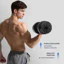 20KG Adjustable Dumbbells Barbell Set, Home Gym Free Weights for Full Body Training image 7