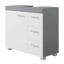 Ochama x SONGMICS Bathroom Storage Unit with Drawers, Under Sink Cabinet with Compartments and Feet, for Pedestal Basins, White and Grey image 0