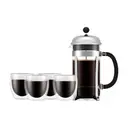 Bodum Cafetière à piston CHAMBORD 1 L + 4 tasses PAVINA 250 ml image 0