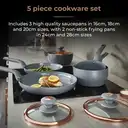 Tower Cavaletto 5 Piece Cookware Set - Grey & Rose Gold image 2