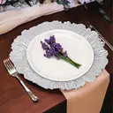 Maison by Premier Set of 4 33cm Dia Silver Finish Reef Charger Plates image 4