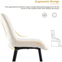 CLIPOP Dining Chairs Set of 2 Velvet Kitchen Chairs with Metal Legs Padded Counter Leisure Reception Chair for Dining Room Living Room Bedroom 0398 cream 47*45*88.5cm image 4