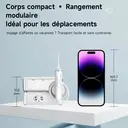 Nettoyeur dentaire portable H2ofloss avec 6 modes, 5 bouchons, batterie 2500mAH, réservoir 570ml, étanchéité IPX7, couleur blanche image 3