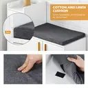 CLIPOP Shoe Cabinet with Seat Cushion, Shoe Storage Bench for hallway, Adjustable Compartment and Wooden Legs, 80 * 35 * 70 cm, White image 3