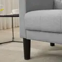 Fauteuil GRAVFORCE à Ailes pour Salon ou Chambre – Fauteuil Rembourré Confortable et Moderne pour Bureau, Salon ou Club – Charge Maximale 136 kg – Tissu Gris Clair image 2