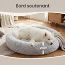 SONGMICS Panier pour chien en peluche en forme d’anneau avec housse amovible lavable gris clair - 140 x 20 cm image 5