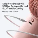 JISULIFE Life4 Ventilateur portable avec affichage LED - Rose image 4