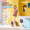【Vakantiegeld Deal】Comfee' CD08EHP05W-HR warmtepompdroger, 8 kg, energieklasse D met warmtepomptechnologie, UV-licht voor hygiënische zuiverheid, opfrissen, LED-display, sneldrogend, wit image 1