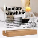 Alphynix Plaque commémorative Human Sunshine en acrylique avec support en bois - 12 cm image 1
