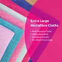 Sorbo Pack of 6 Extra Large Microfibre Cleaning Cloths, Multipurpose Cleaning Towels, Streak-free, Super Absorbent and Washable Cloth Duster Suitable for Car Cleaning, House, Kitchen, Windows image 3