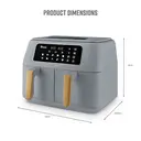 SWAN Nordic Duo 13-in-1 Air Fryer with Dual Non-Stick Baskets - 8L, 1700W, Grey, Swan Cyclone Technology, 13 Pre-Set Functions, Match Cook, SD10410GRY image 7