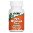 NOW Foods Iron Complex Iron Health Energy Support Capsules - 100 Vegan Capsules image 0