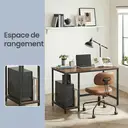 Ochama Bureau de travail, Bureau informatique, 120 x 60 x 76 cm, Table industrielle pour étude, Marron et noir image 6