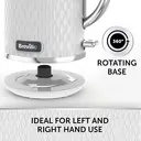 Breville Curve Electric Kettle, 1.7L, 3KW Fast Boil, Textured, White & Chrome - VKT117 image 4