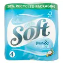 Morrisons Oh So Soft Fresh & Tropical Toilet Tissue, 3-Ply, 4 Rolls image 1