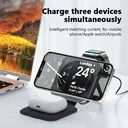 Rexsun 3 in 1 Foldable Magnetic Wireless Charger for MagSafe, Travel Fast Charging Station Stand for iPhone 16/15/14/13/12 Series, AirPods Pro/4/3/2 & Apple Watch, T11, Black image 6