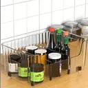 Storage box with integrated handle - Large capacity storage box for cosmetics, towels, soap, and shampoo - Ideal for bathroom cosmetic storage - 2-piece set - Transparent image 4