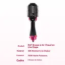 RAF Brosse soufflante 750 W, sèche-cheveux et volumisant en 1 étape, coiffante chauffante à échauffement rapide, pour femmes, coiffage lisse, effet salon à domicile image 7