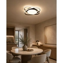 LED Deckenlampe Ø53cm,Dimmbar mit Fernbedienung für Wohnzimmer 62W 3000-6500k, LED fest integriert, Modern Runde Wohnzimmer Schlafzimmer Arbeitszimmer Esszimmer Dekoration Lampen, Mit Speicherfunktion.Lichtfarbe- und Helligkeit einstellbar Schwarz image 6