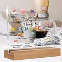 Alphynix 1 pc plaque en acrylique d'affirmation de soi, support sur base en bois messages encourageants comme "Vous êtes digne et aimé" & "Les erreurs vous aident à apprendre", décoration de bureau pour la santé mentale image 1